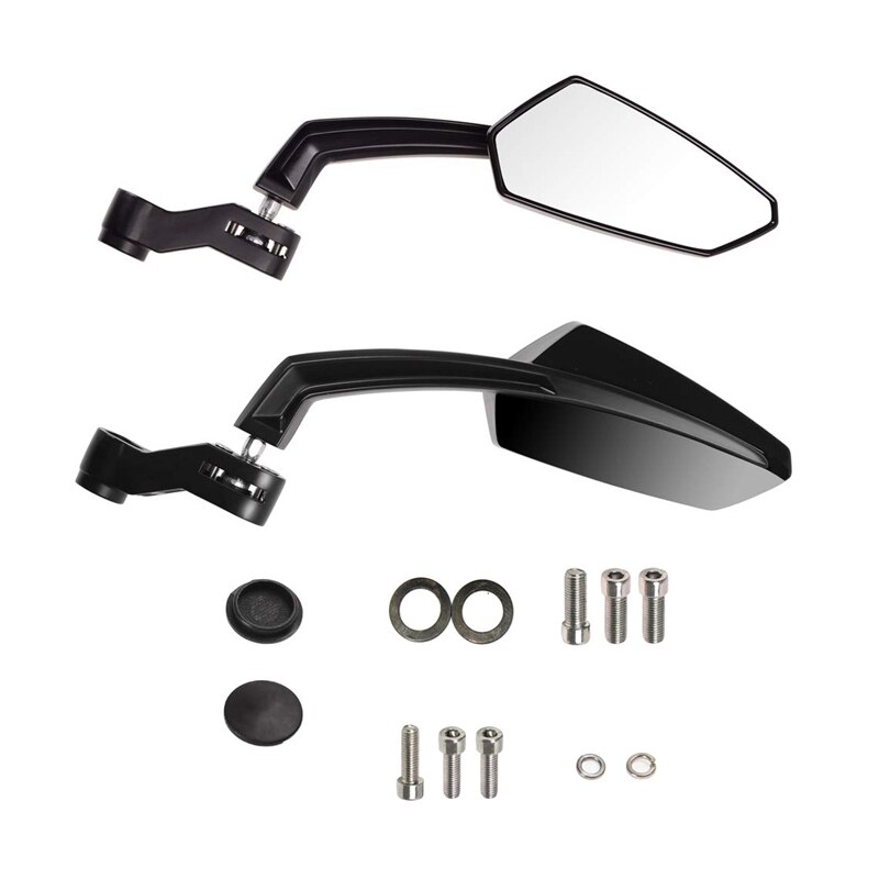 Universal Motorcycle Rearview Mirror with M8 M10 Clockwise and Counterclockwise Threaded Bolts ATV Moped Scooter Cruiser Roller: Default Title