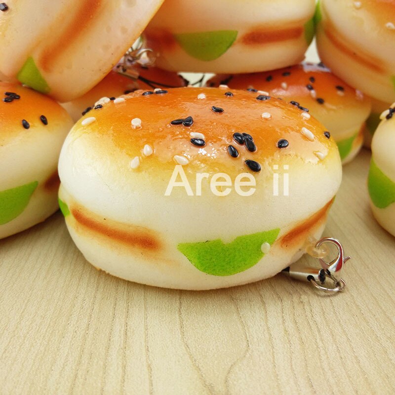 7CM Sesame Covered Squishy Hamburger Soft Bread Scented Food Simulation Toys