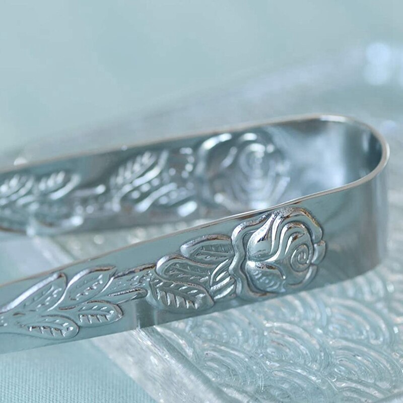 Rose Handvat Suiker Tang, 4-Inch Mini Voorgerecht Tang, Roestvrij Staal Kleine Suiker Tang, Ijs Tang