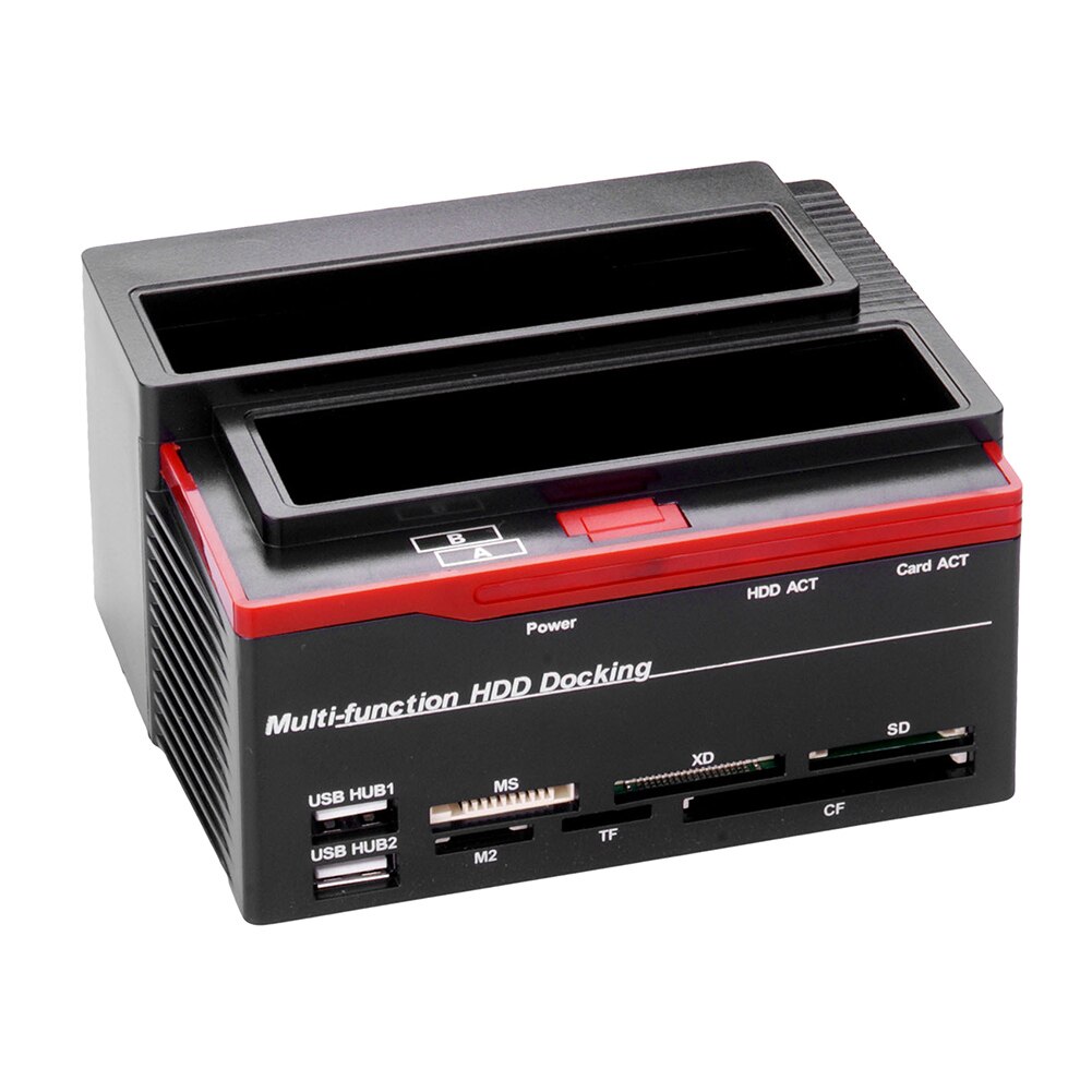 Multifunction Dual Slot 2.5/3.5inch IDE SATA SDD HDD Docking Station Card Reader