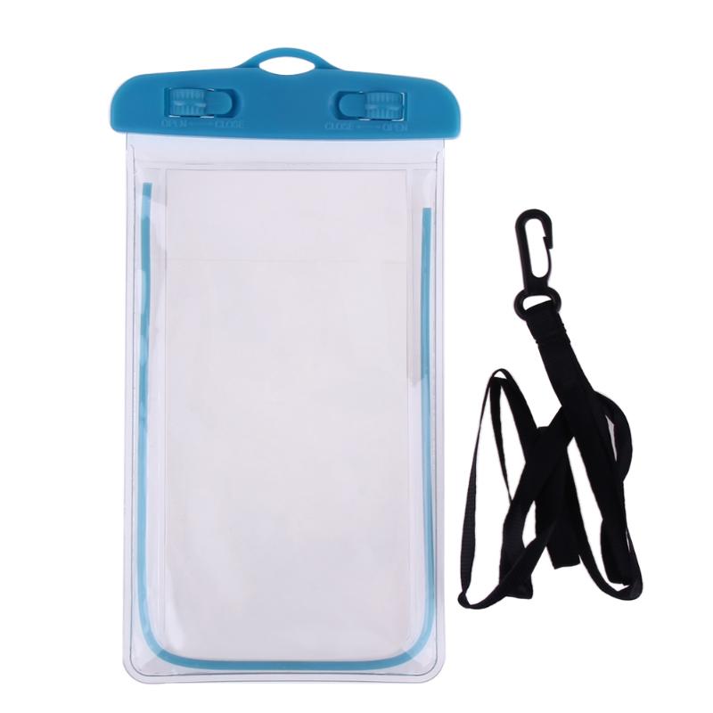 Bolsas de natación bolsa impermeable con bolsa subacuática luminosa funda de teléfono para iphone 6 6s 7 universal todos los modelos 3,5 pulgadas-6 pulgadas: Color azul