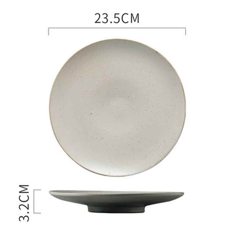 Japanse Keramische Servies Schotel Grote Plaat Grote Size Huishouden Grote Maat Ontbijt Plaat Retro Ondiepe Vis Plaat Commerciële: Default Title