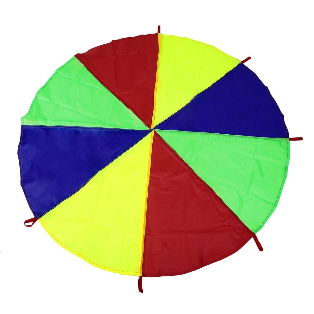 Kinderen Sport Development Oefening Outdoor Game Rainbow Paraplu Parachute Speelgoed Jump-Sack Ballute Speel 8 Handgrepen Speelgoed Tent