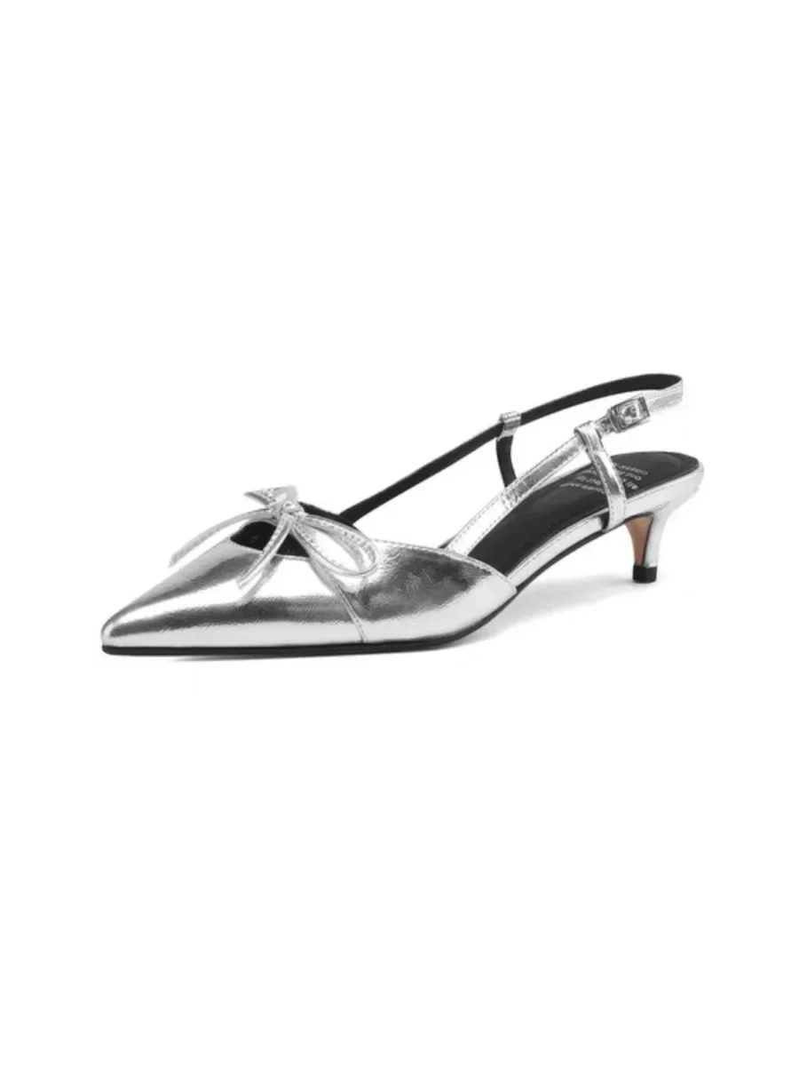 Sandalias sexis de tacón medio con lazo 2024, zapatos de punta estrecha para Mujer, zapatillas de playa a la de verano, chanclas de lujo, zapatos de tacón para Mujer