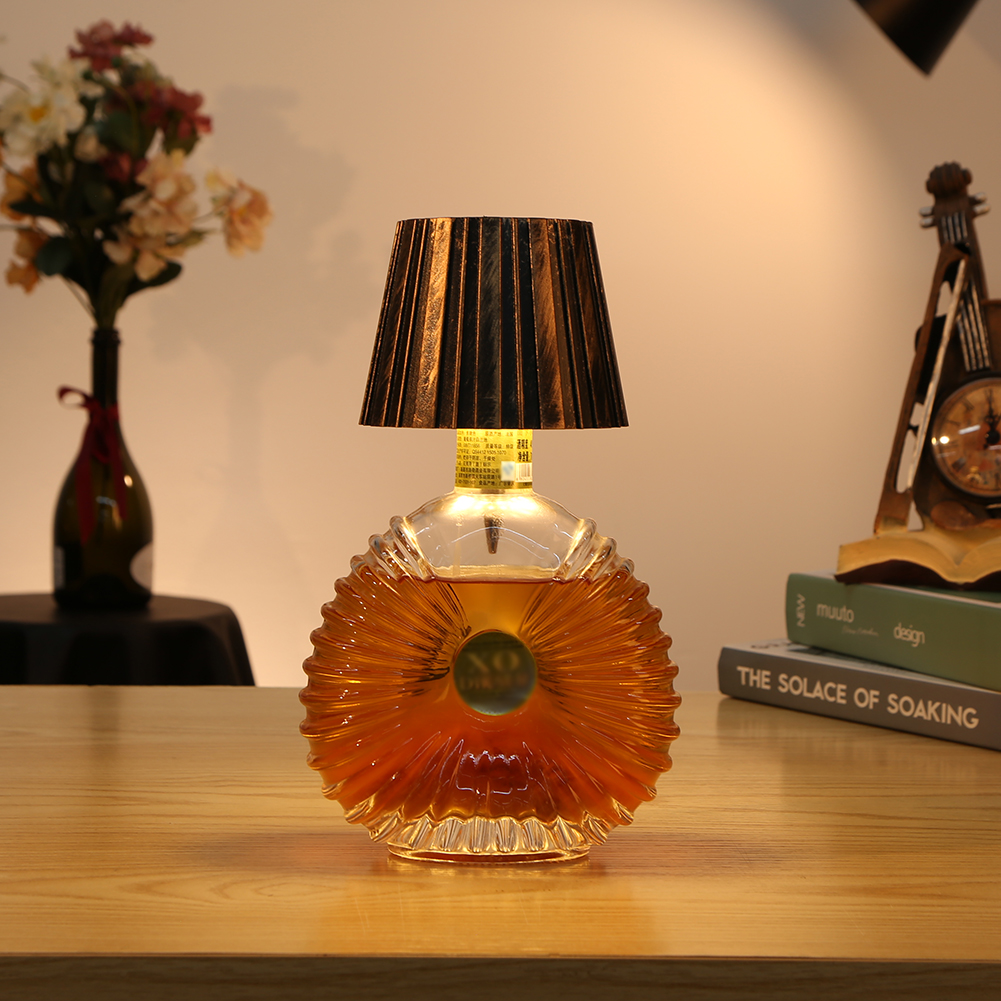 Wireless Touch Table Lamp LED Wine Bottle Light Rechargeable Stepless Dimming Night Lamp for Parties Bars Restaurant Decor