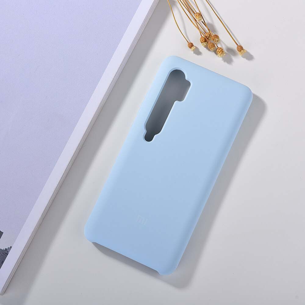 Ufficiale Xiaomi Mi Nota 10/CC9 pro cassa del telefono di alta qualità di silicone liquido di trasporto completa proteggere della copertura posteriore per Mi cc9pro Nota10 pro: For Mi note 10 / leggero blu