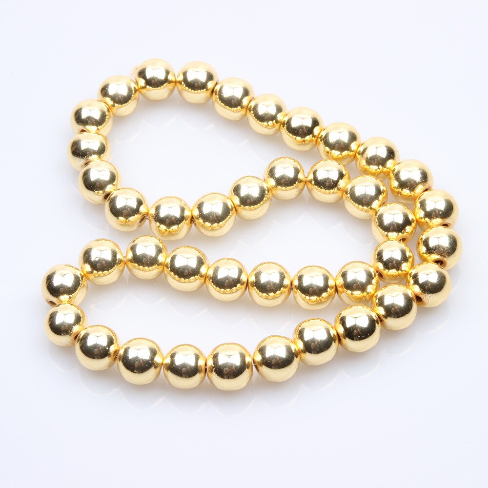 Naturale Pietra Magnete Pietra Branelli Allentati di Pietra di Calcoli Biliari Nero Branelli della Sfera Dei Monili per Monili Che Fanno FAI DA TE Accessori Della Collana Del Braccialetto: Gold / 8mm 50pcs beads