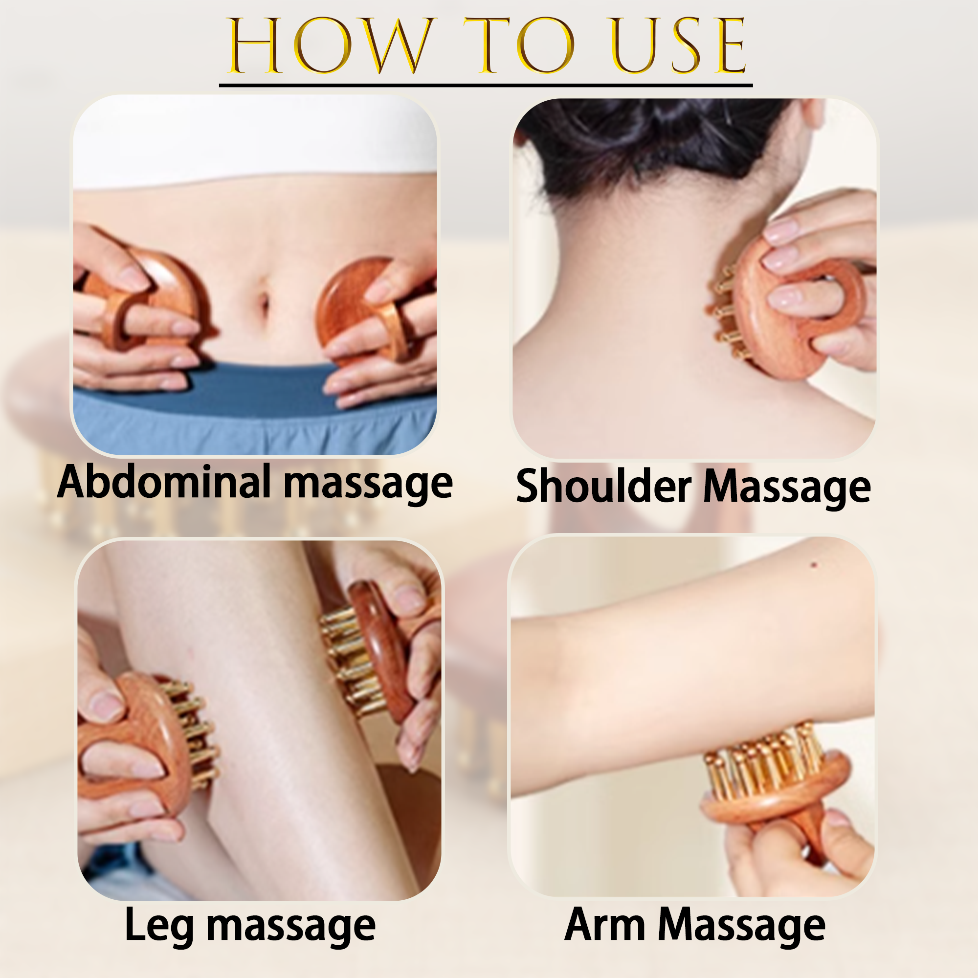 Peigne à cheveux en cuivre et en bois, poignées anti-leges, brosse à angle pour les soins lisses et brillants des cheveux et du cuir chevelu