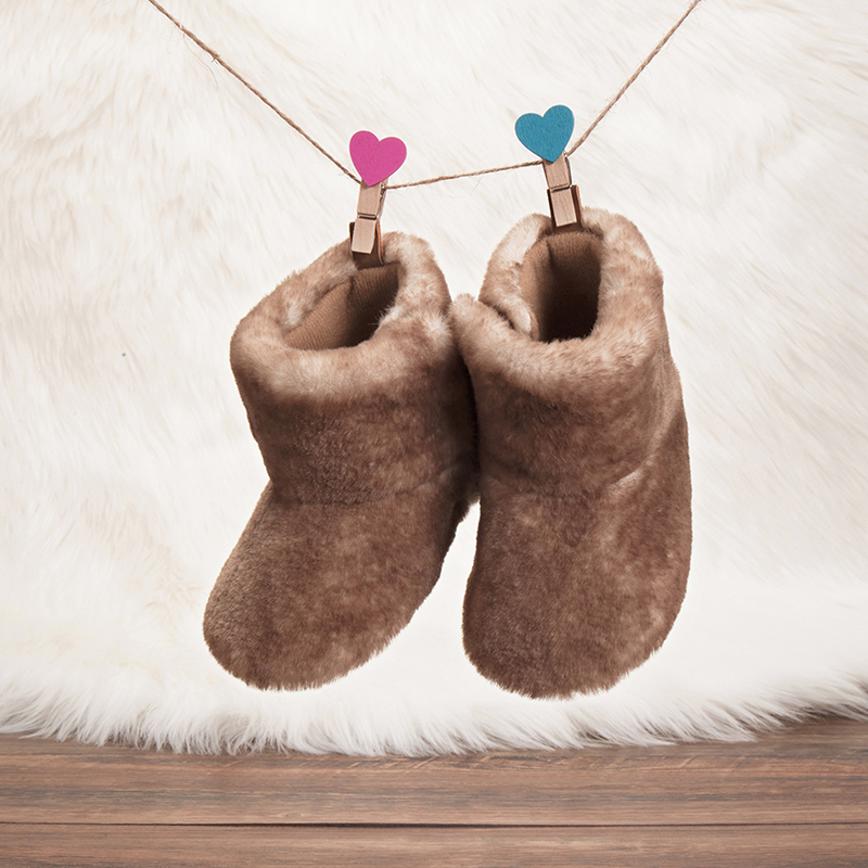 Winter Baby Laarzen Voor Meisjes Jongens Fuzzy Babyschoenen Effen Kleur Anti-Slip Zool Dikke Warme Schoenen Midden buis Snowboots