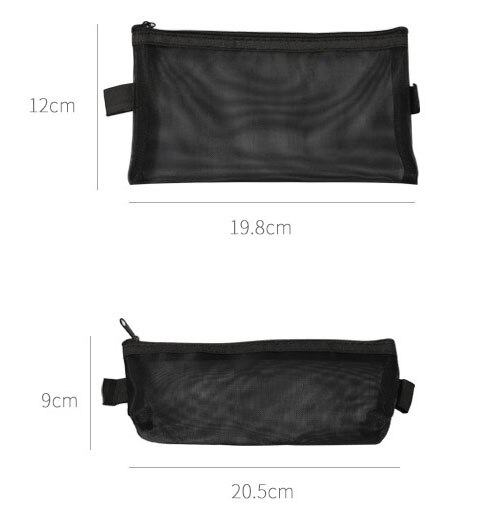 1 Pcs Pencil Case Simple Transparent Mesh Nylon Office Student Pencil Bag School Supplies High Capacity Pen Box