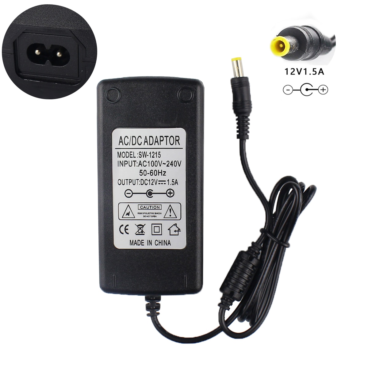 12 v 1.5a 5.0mm nätadapter för casio privia px -130 px-135 bk px -150 px-3s wk -6500 wk-6600 wk-7500 wk-7600 digitalt pianotangentbord