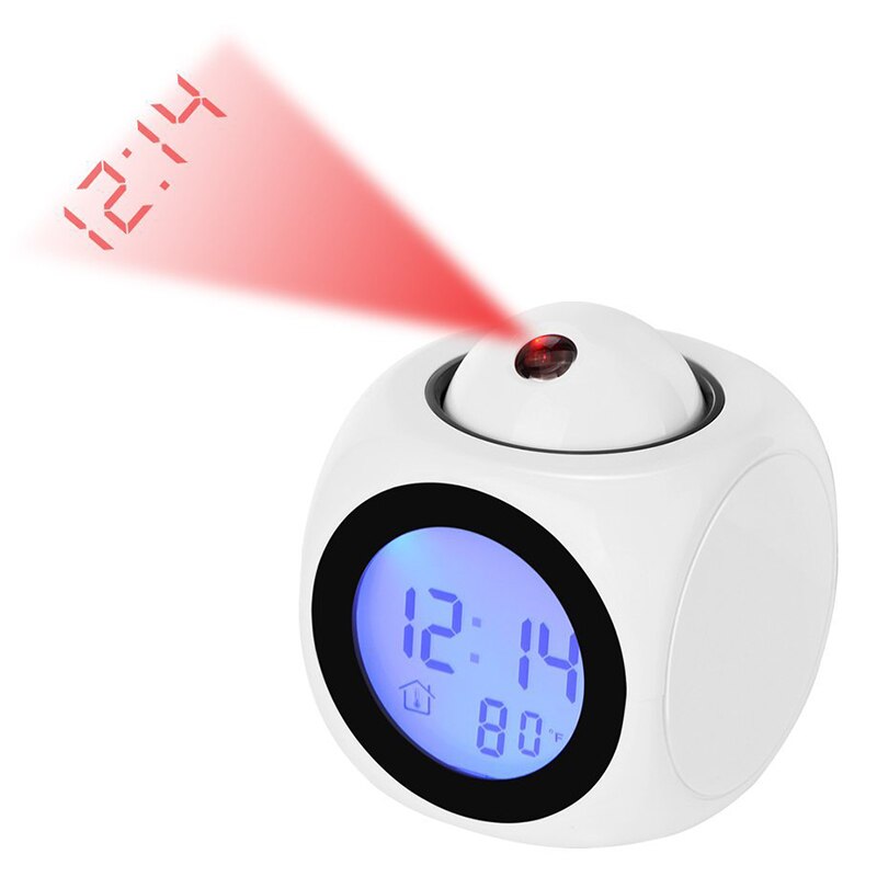 Alarm Clock LED Wall Ceiling Projection LCD Digital Voices Talking Temperature Meter Smart Clock J2Y