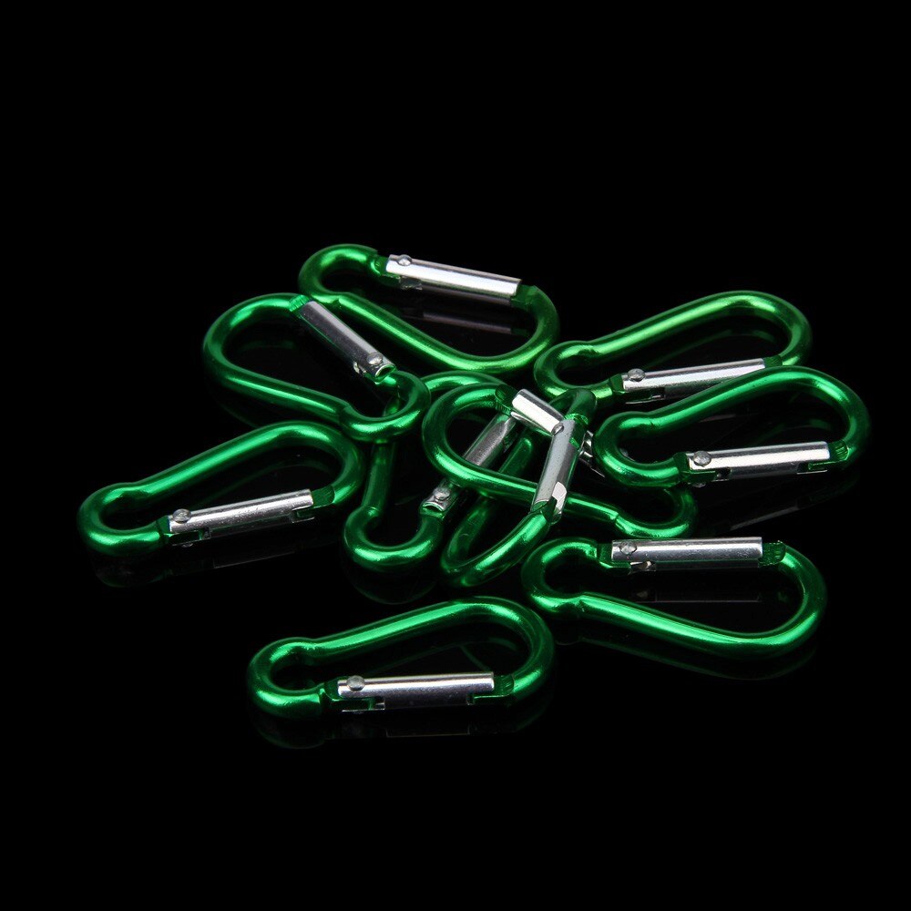10pcs Candy Colors Carabiner Aluminum Alloy D Ring Key Chain Carabiners Hook Spring Snap Clip Hooks Keychain climbing equipment