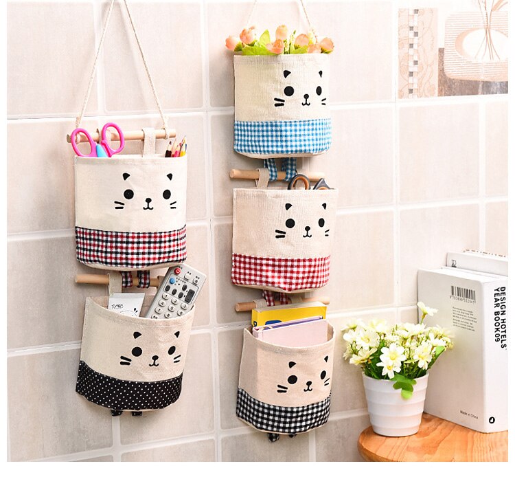 Cartoon Muur Deur Kast Opknoping Storage Bag Organizer Muur Opknoping Deur Tijdschrift Opslag Pocket Closet Organizer Opslag Plank