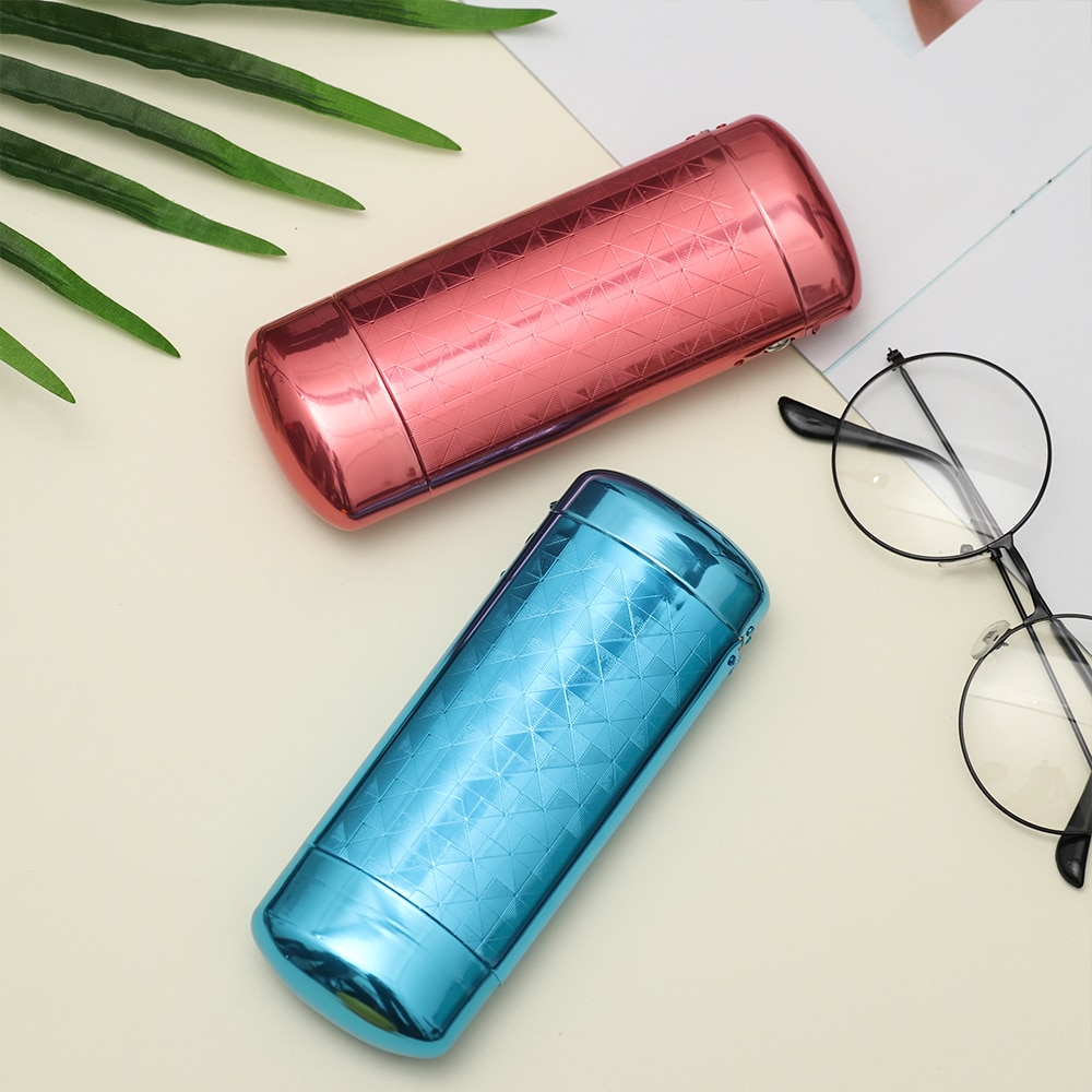 1PC Hard Metal Aluminum Lattice Glasses Case Capsule Flip Top Eyeglasses Box Protector Storage Tools Eyewear Accessories
