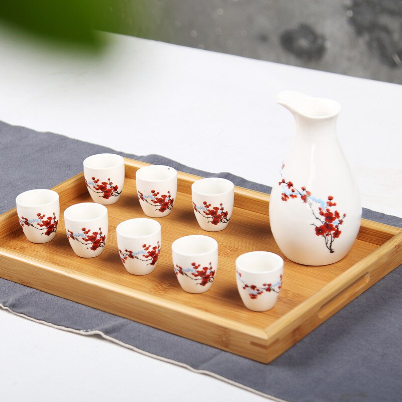 Juego de copas de vino de pingüino, vertedor de cerámica ecológico, suministros de Bar, 1 olla, 8 tazas en una caja de
