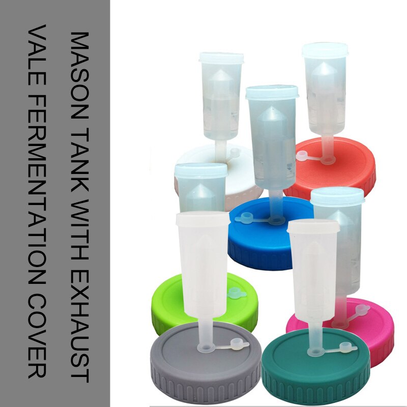 Mason Jar Lid With Airlock Mason Jar Fermenting Lid For Wide Mouth Jars For Making Kimchi, Ginger Carrots, Sauce, Sauerkraut