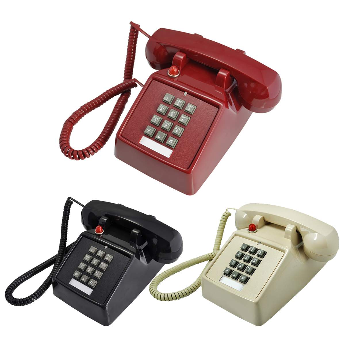 3 colori del Desktop Via Cavo Telefono Vintage Retro Pulsante Del Telefono Wired Animato Fisso Home Office Hotel Desk Decorazione 2019 Nuovo