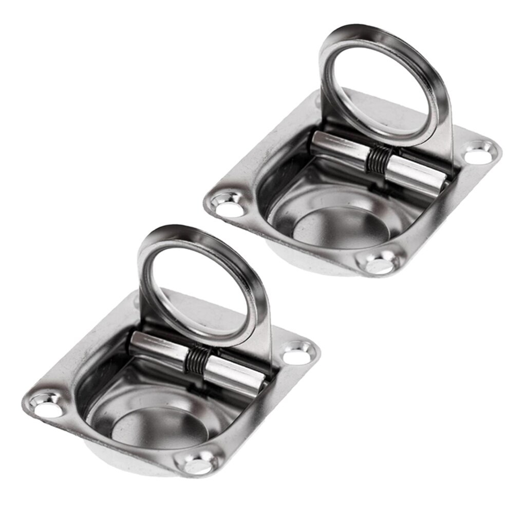 2x Rvs Flush Hatch Locker Klink Pull Lift Handvat Boot Dek Scharnier