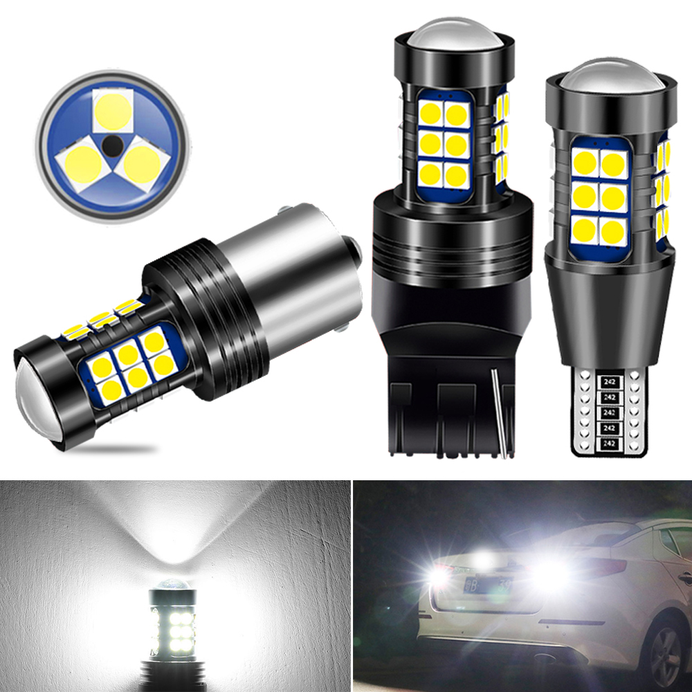 2 uds P21W BA15S 1156 T15 W16W 912 921 T20 W21W 7440 WY21W 7440NA luz Led de marcha atrás para coche lámpara de respaldo DRL bombilla de freno trasero 12v