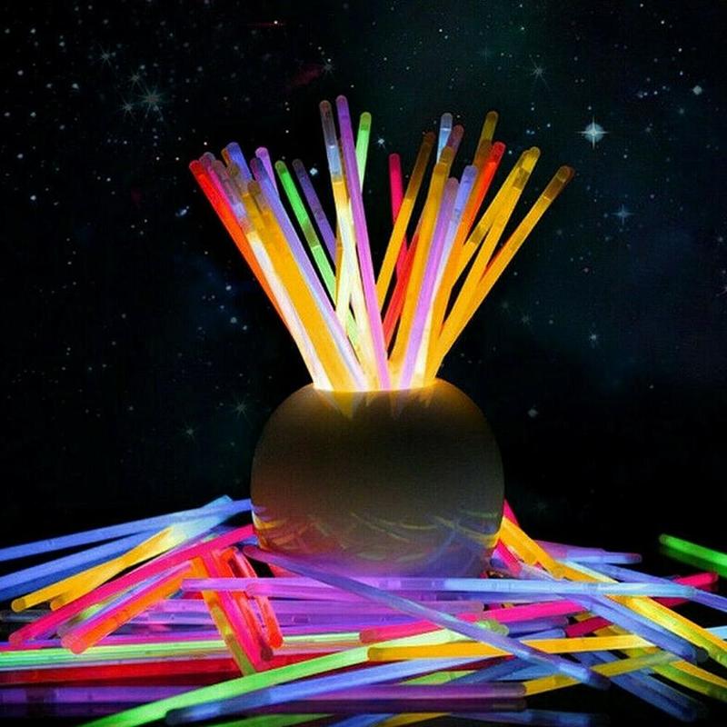 10Pcs Party Kleurrijke Glow Stick Fluorescentie Licht Glow Sticks Kettingen Neon Kerst Glow Sticks Decor Musical Verlichting Speelgoed