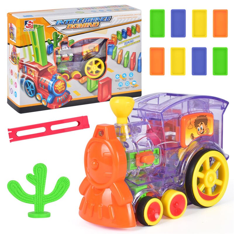 modèle de voiture électrique Domino, blocs de pose automatique, Train avec son, jouets éducatifs pour enfants: 02