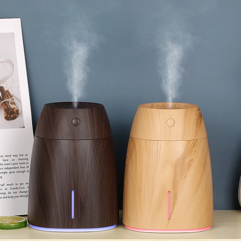600 ml Holzmaserung Luftbefeuchter USB Aroma Diffusor Zerstäuber USB Haushalt Luftbefeuchter Feuchtigkeitsspendende Instrument Desktop Luftbefeuchter