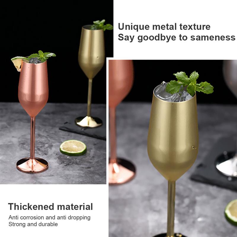 18Oz Roestvrij Staal Wijn Glas 220Ml Champagne Cup Metalen Cocktai Goblet Voor Bar Restaurant