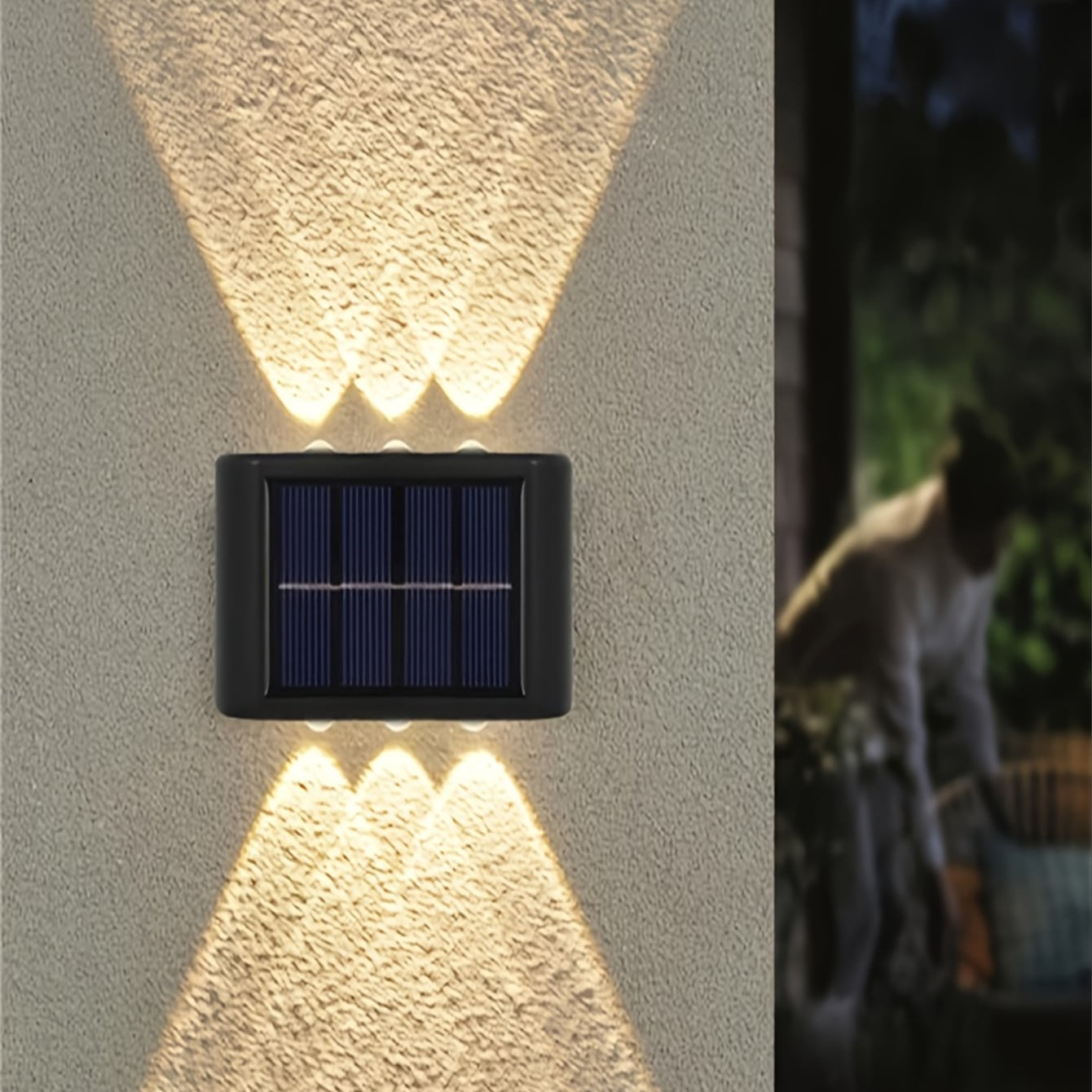 1-12pc udendørs solcelledrevne up-down-lamper vandtætte moderne nordiske udendørslamper med sollyssensor vægmontering til haven