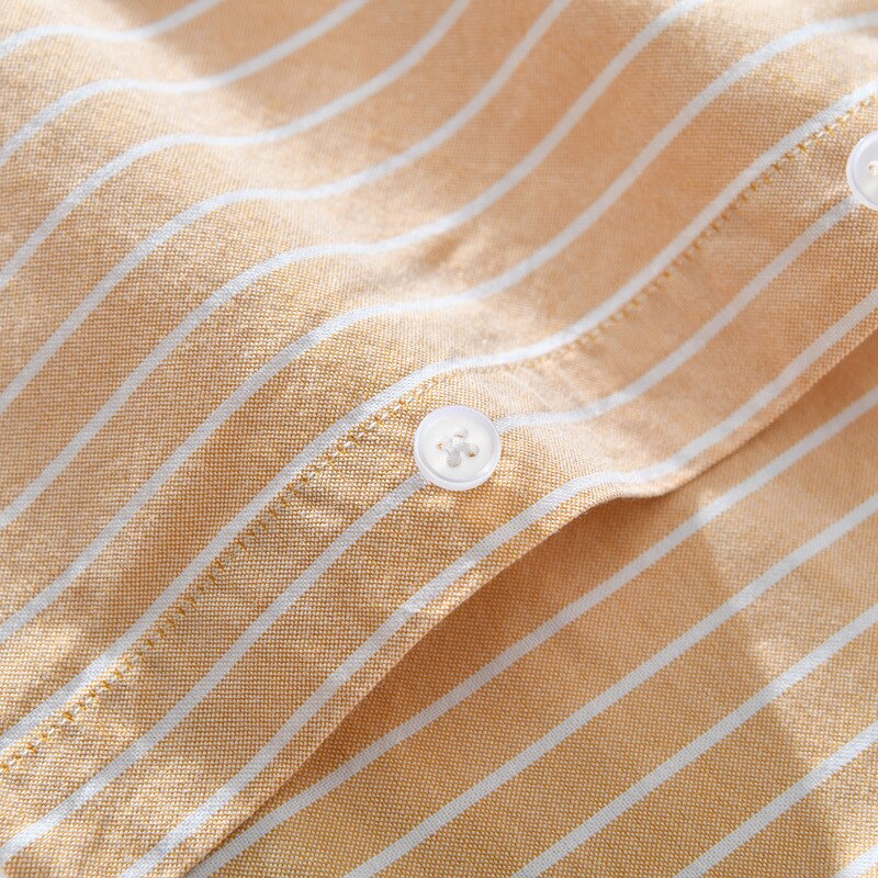 GM803 Men's Vertical Striped Shirts Long Sleeve Premium Cotton Youth Slim Fit Pocket Lapel Workwear Business Casual Tops Male