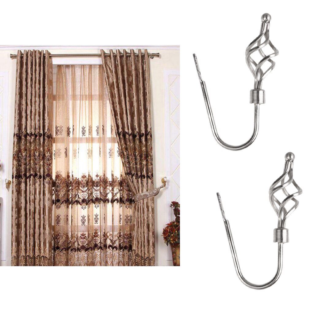 2 Piece Metal Curtain Hooks Window Drapery Tieback Holdback er