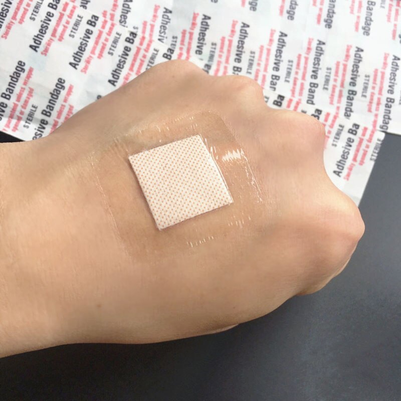 50 st genomskinliga pu fyrkantiga plåster vattentät hemostatiskt självhäftande bandage barn 38*38mm skyddsdekal