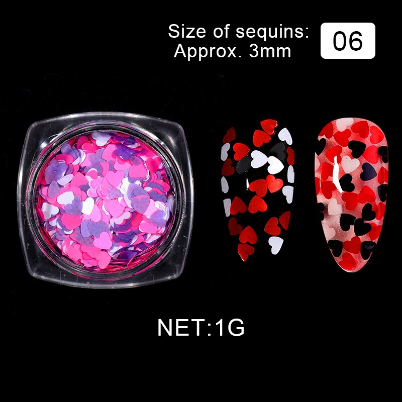 Holographiques ongles paillettes mélange étoile coeur rond flocons miroir irrégulière Paillette ultra-mince paillettes 3D Nail Art décoration: 6