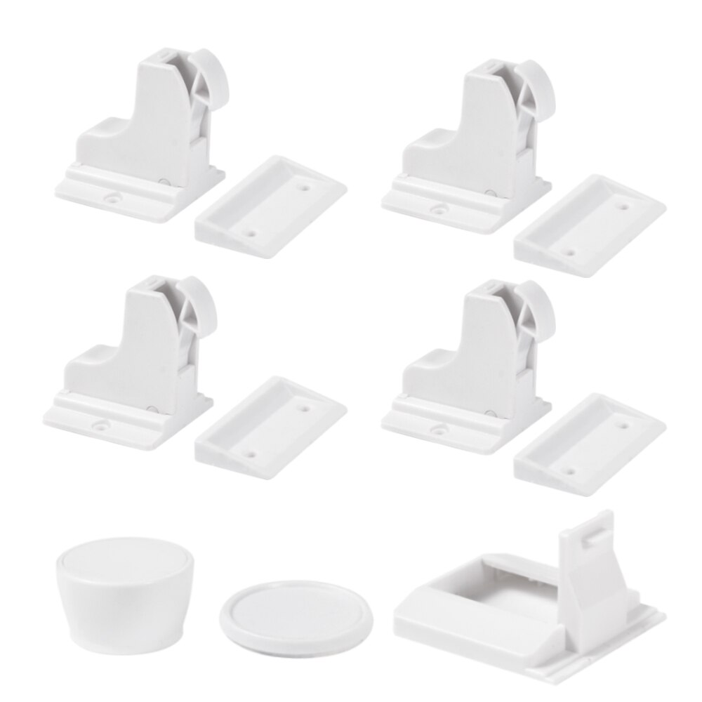 Child Safety Cupboard Baby Proof Magnetic No Drilling Magnetic Adhesive Lock for Cabinet Drawer (8 Locks+2 Keys): 4 locks and 1 key