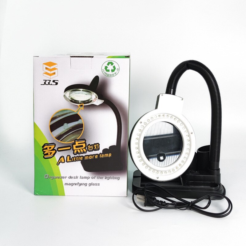 LED Table Lamp Magnifier 5/10X Magnifying Glass Illuminated Magnifier Lamp Loupe Lampe Bureau LED Desk Lamp Bendable Table Light