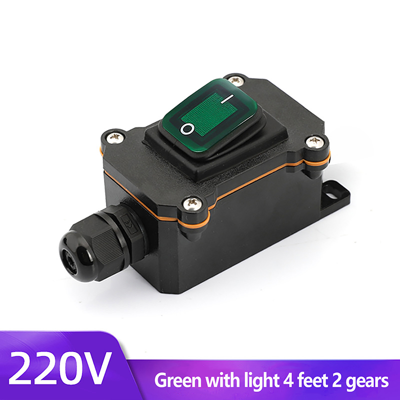 Inline Power Cord 110V-220V 12V-24V Marine Rocker Switch On Off Waterproof IP67 Junction Box 20A High Current Connector Outdoor: Blue
