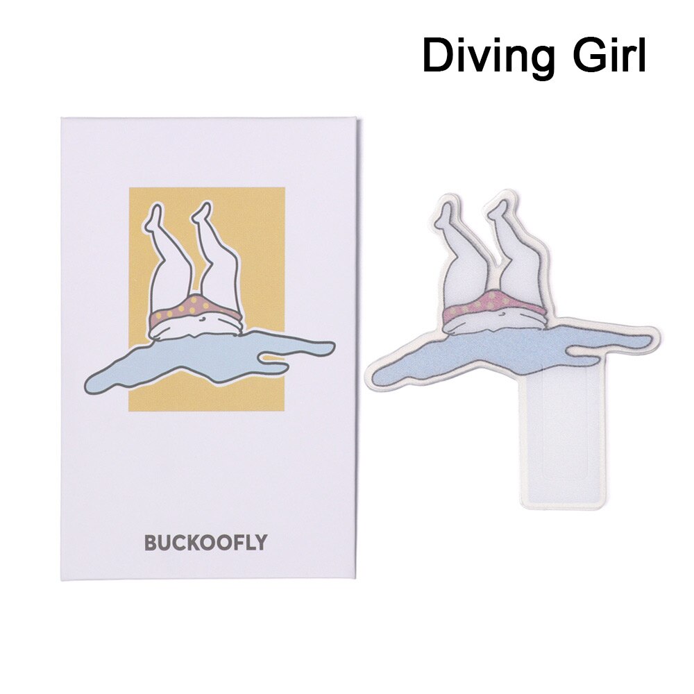 5Pcs Boxed Funny Mini Bookmark Book Pagination Clip Students Hollow Book Page Folder: Diving Girl