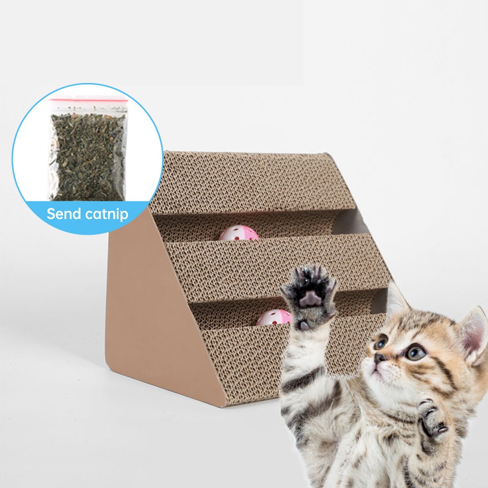 Corrugated Cat Scratch Board Pad Grinding Nails Interactive Protecting Furniture Cat Toy Large Size Cat Scratcher Toy Cardboard