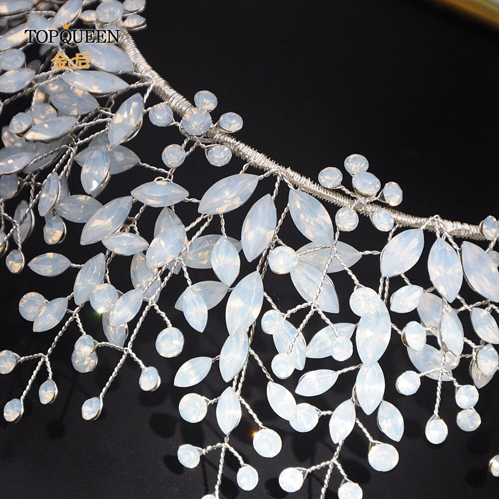 TOPQUEEN HP200 Bridal Tiara Crystal Wedding Tiara and Crown Crystal Bride Hair Jewelry Handmade Wedding Hair Accessories