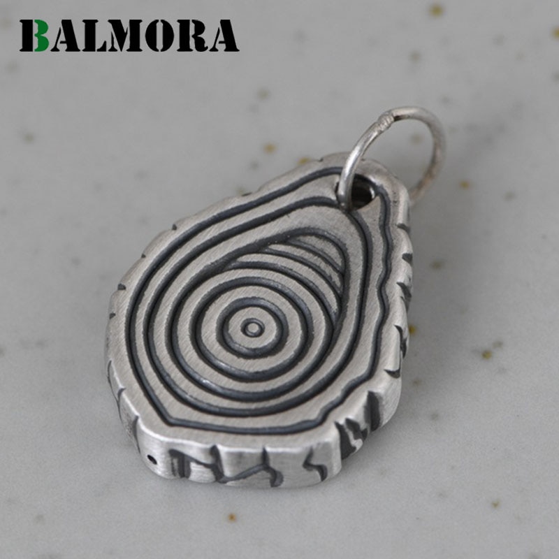 Balmora original 100% 990 sterling silber anhänger für damen und herren, baum-jahresring-anhänger, thailändischer silber-charm-schmuck ohne kette