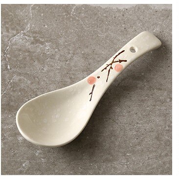 Lot De 4 Cuillères à Soupe Japonaises – Porcelaine à Long Manche, Style Rétro