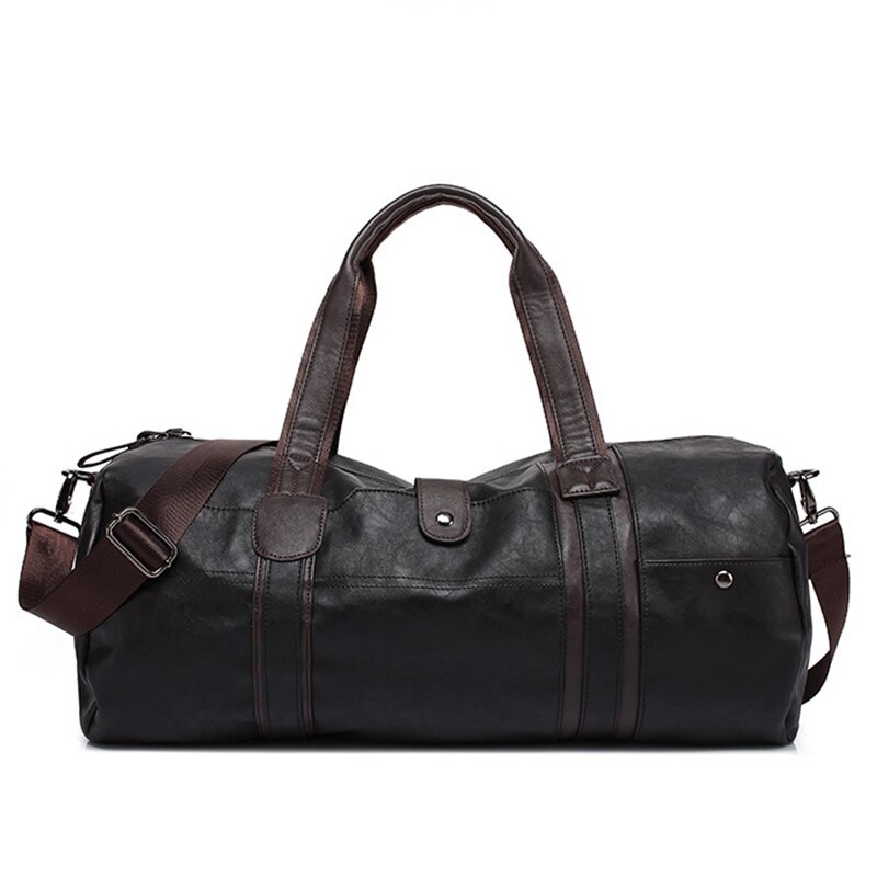 Pu Lederen Schoudertas Fitness Sporttas Mannen Voor Gym Gymsack Reizen Handtas Sporttas Golf Mochila Gym Tas Training Bag vrouwen: zwarte kleur