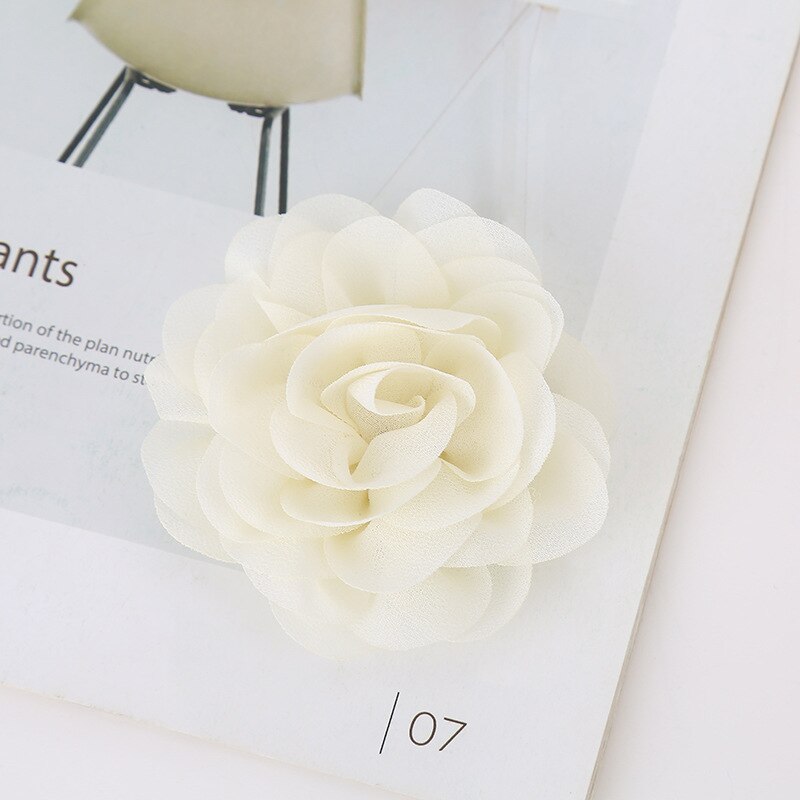 5 pçs 9cm moda cetim chiffon flores para diy acessórios de cabelo tecido buquê de flores decoração casamento cabeça envoltório para bandana