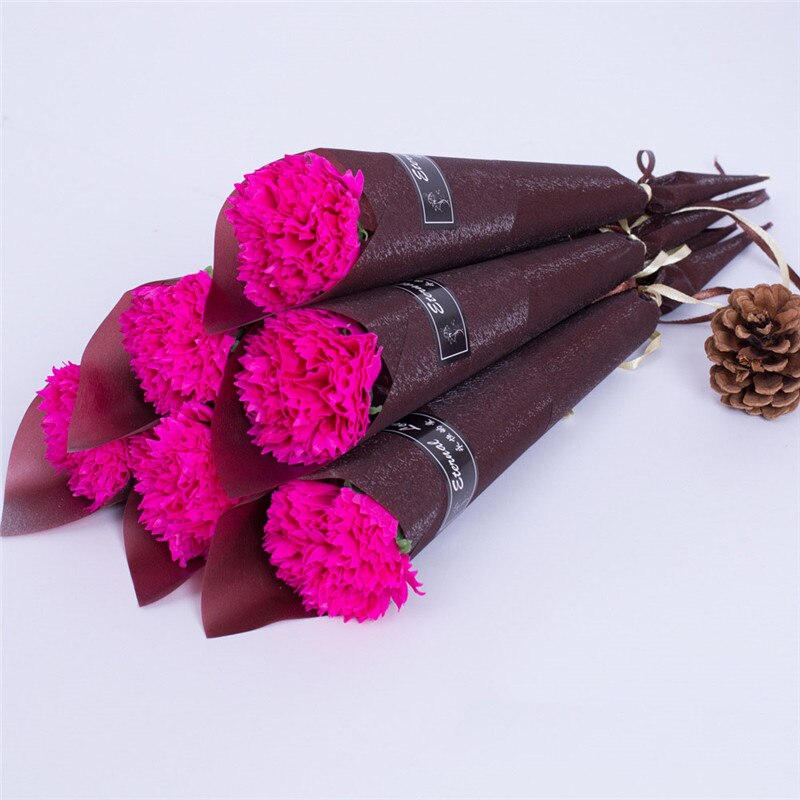 1pc romantiske kunstig såpe rose blomster bukett enkelt nellike for hjemmet bryllup dekor gjør det selv forsyninger valentinsdag: B4