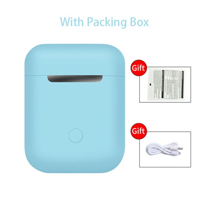 14 colores Macaron i12 TWS auriculares inalámbricos Bluetooth 5,0 auriculares originales inpods i12 mate sonido supergrave auriculares i2 TWS: i12 blue