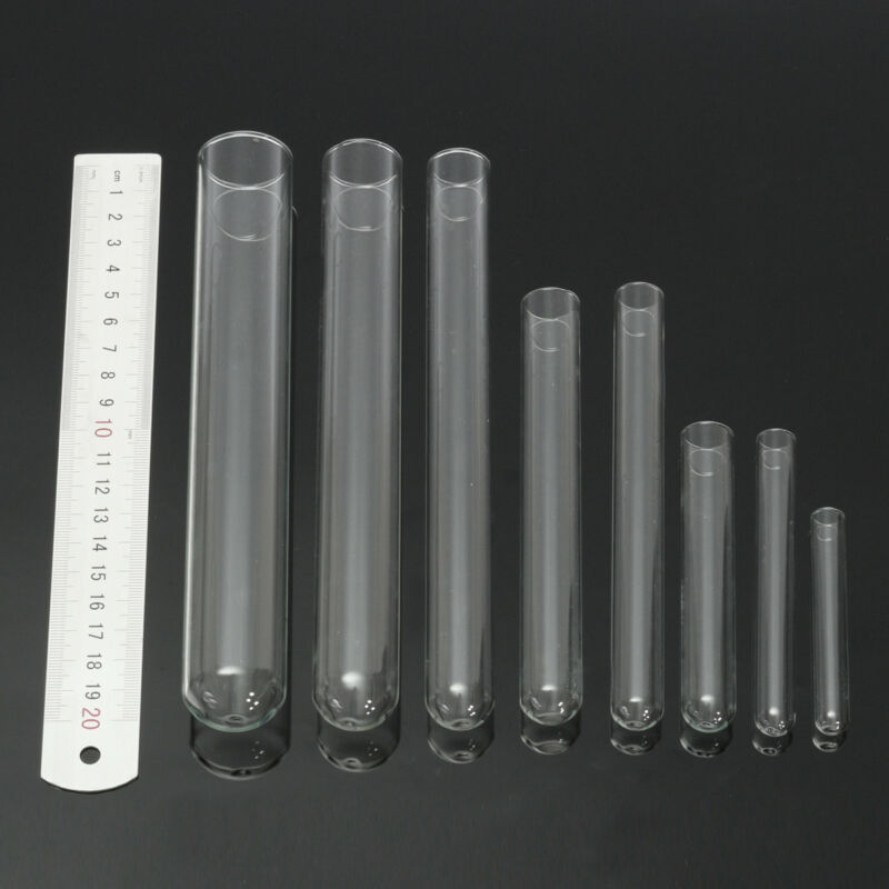 Tube à essai en verre transparent, fond en forme de U en borosilicate, fournitures scolaires de laboratoire, 10mm-30mm, 5 pièces