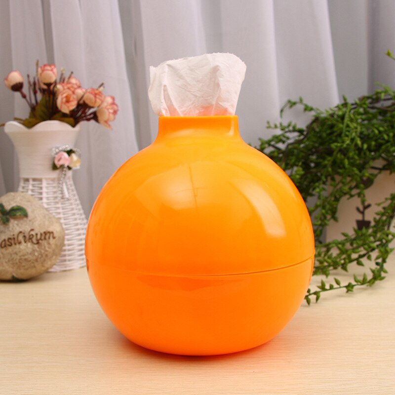Einfarbig Kunststoff Gesichts Tissue Dispenser Box Abdeckung Runde Bad Serviette Organizer für Home Office WXV: Orange