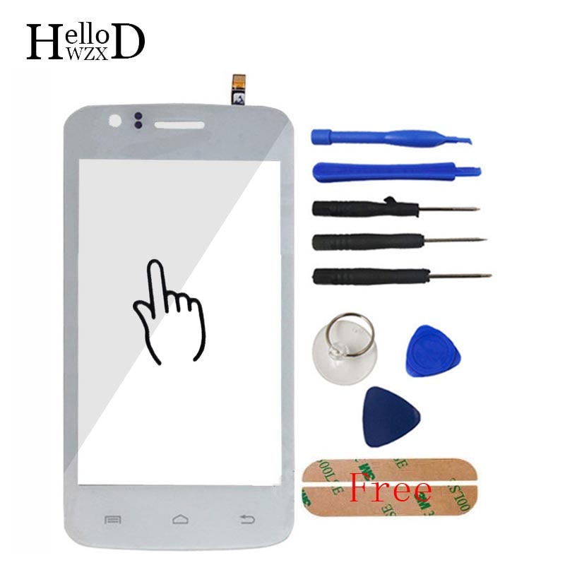 4.0 ''Telefone Toque Vidro Frontal Lente Tela Sensível Ao Toque Para Explay Atom Tela de Toque Sensor de Toque Digitador de Vidro Painel + 3 3M Adesivo
