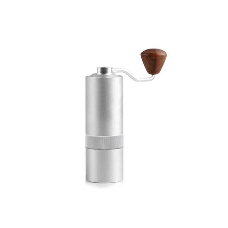 Manual Coffee Grinder,Burr Grinder Portable Hand Crank Bean Mill: Silver