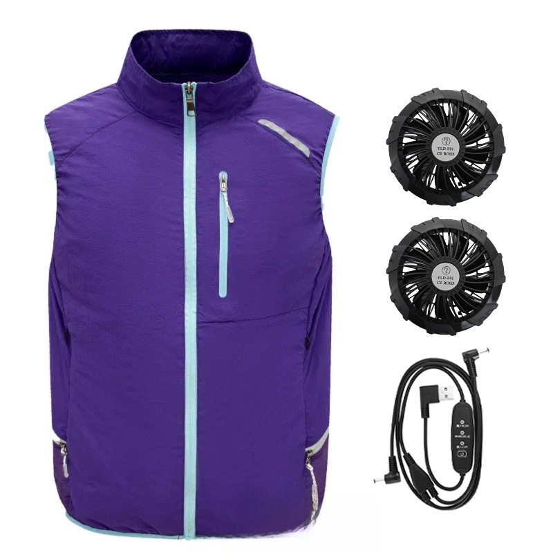 De nieuwste zomerkleding met airconditioning voor mannen en vrouwen, geschikt voor buitenactiviteiten, zoals fietsen, vissen, enz., inclusief koel- en ventilatorkleding.